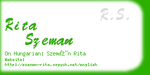 rita szeman business card